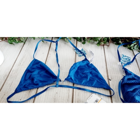 Free People "Roll With It" Mesh Perforated T-Back Bralette Bra - Electric Blue - Picture 6 of 12